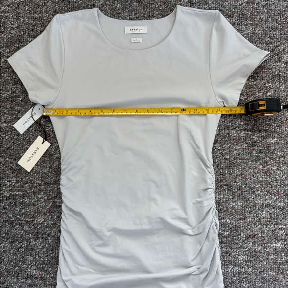 Aritzia Babaton Gray Ruched Contour Mini Dress Large NWT Acubi Sexy Minimalist - Picture 4 of 10